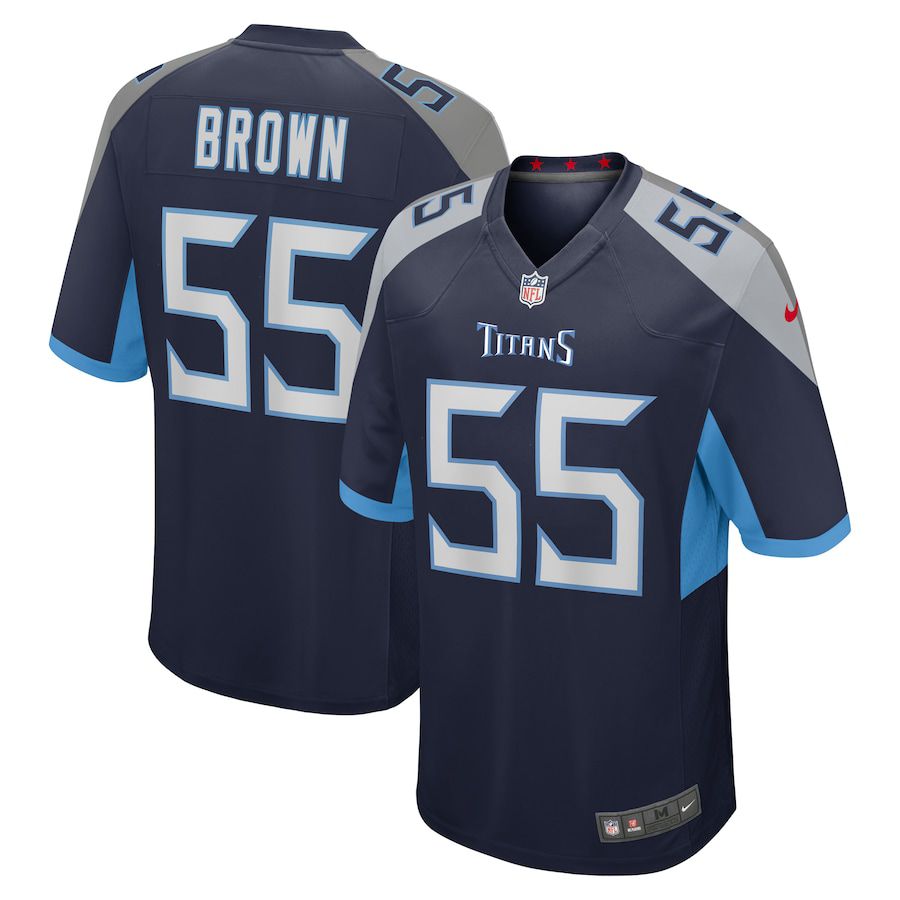 Men Tennessee Titans #55 Jayon Brown Nike Navy Game NFL Jersey